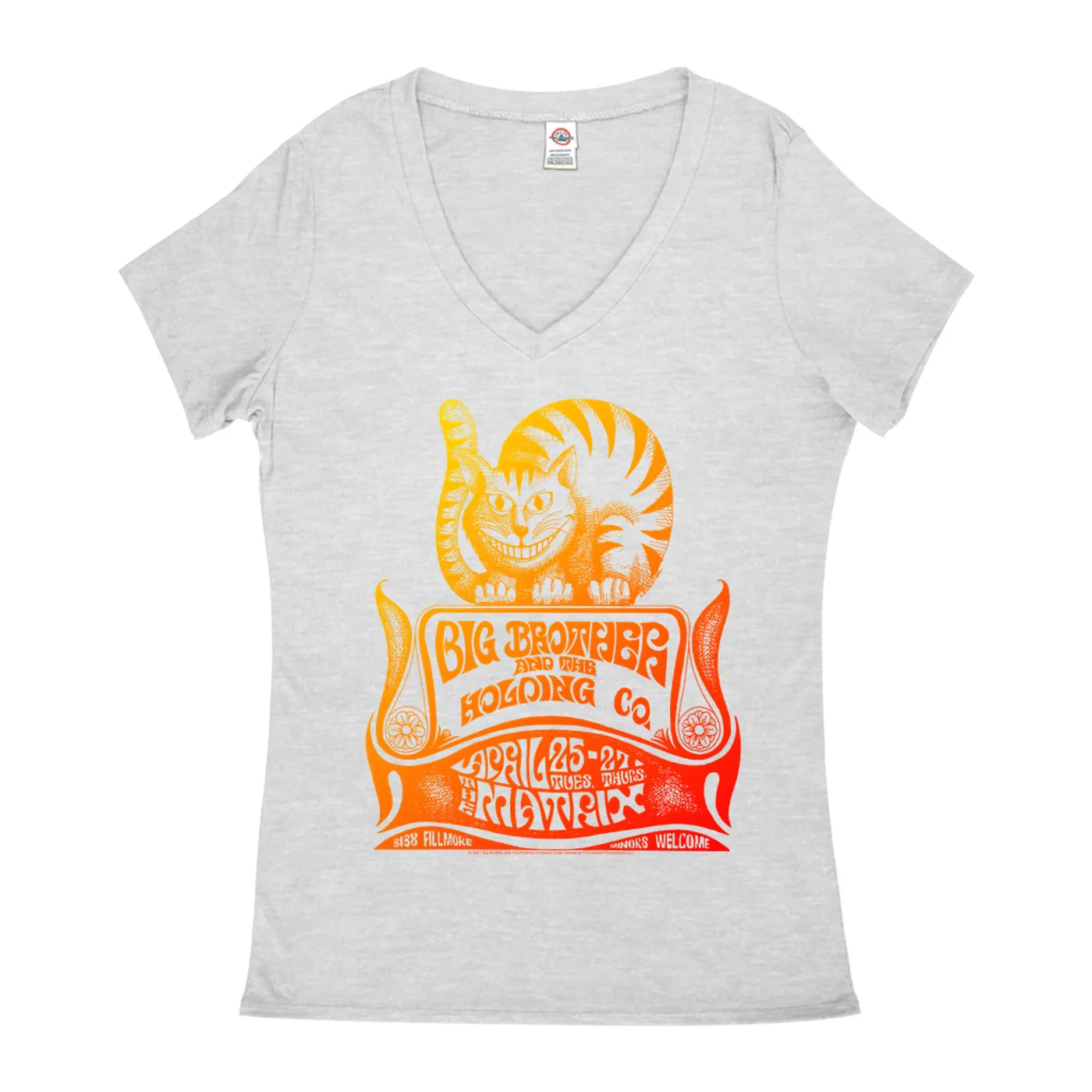 Big Brother and The Holding Co. Ladies' V-neck T-Shirt | Big Brother & The Holding Company The Matrix Concert Psychedelic Big Brother and The Holding Co. Shirt