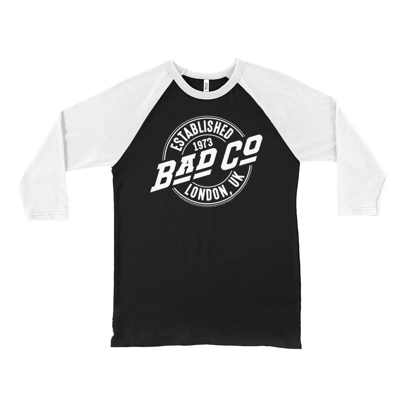 Bad Company 3/4 Sleeve Baseball Tee | Established 1973 London UK Logo Bad Company Shirt