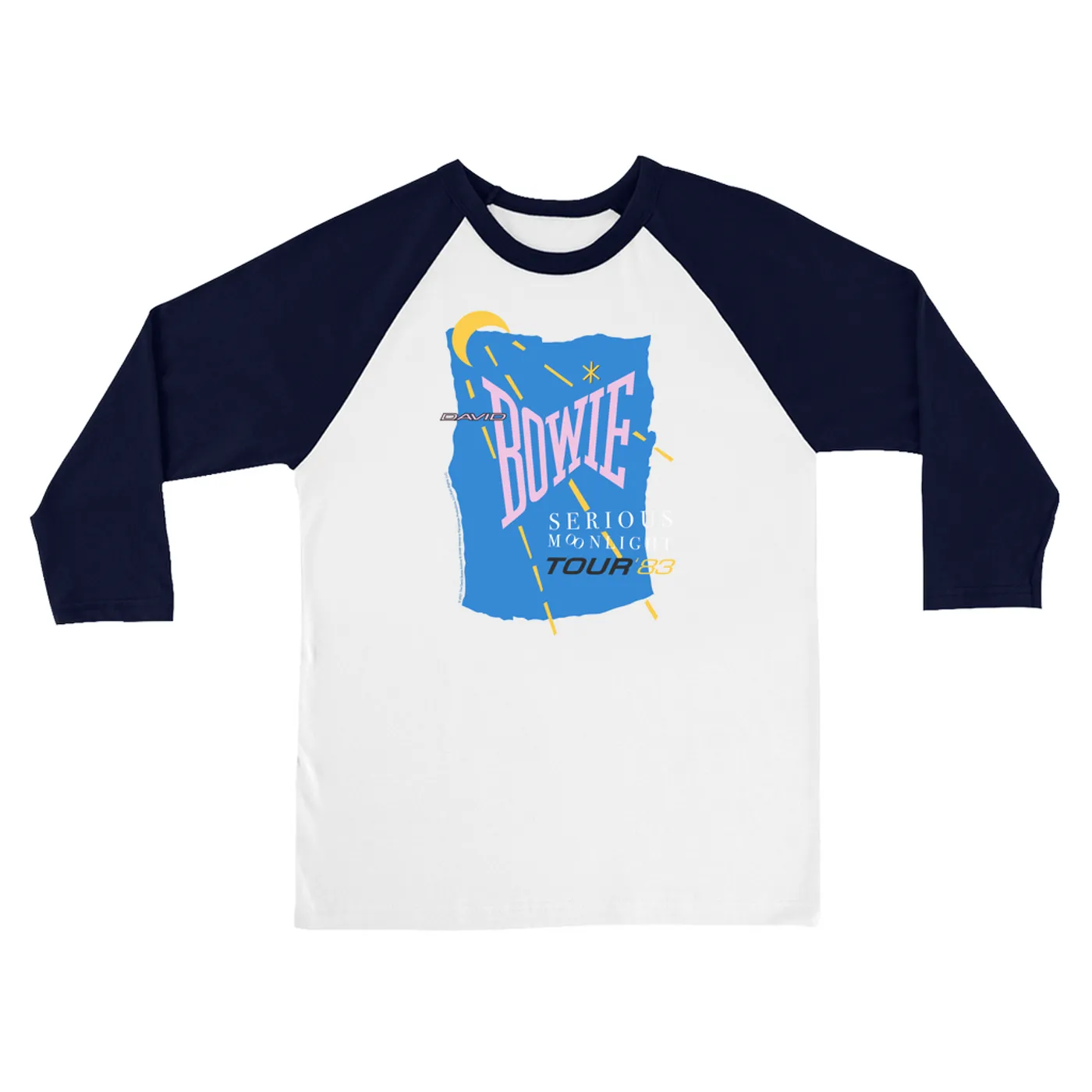 David Bowie 3/4 Sleeve Baseball Tee | Serious Moonlight 1983 Tour David Bowie Shirt