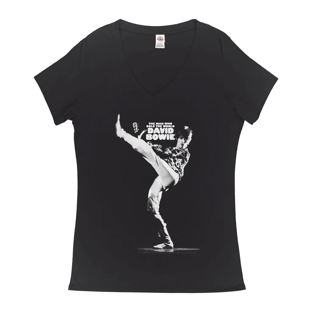 Ladies' V-neck T-Shirt | The Man Who Sold The World White Design Shirt