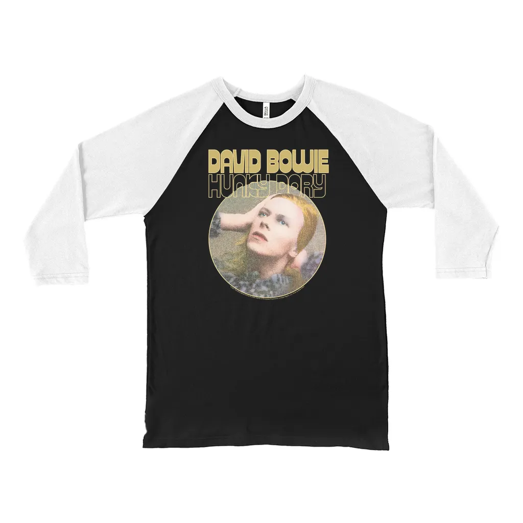 3/4 Sleeve Baseball Tee | Hunky Dory Album Design Shirt