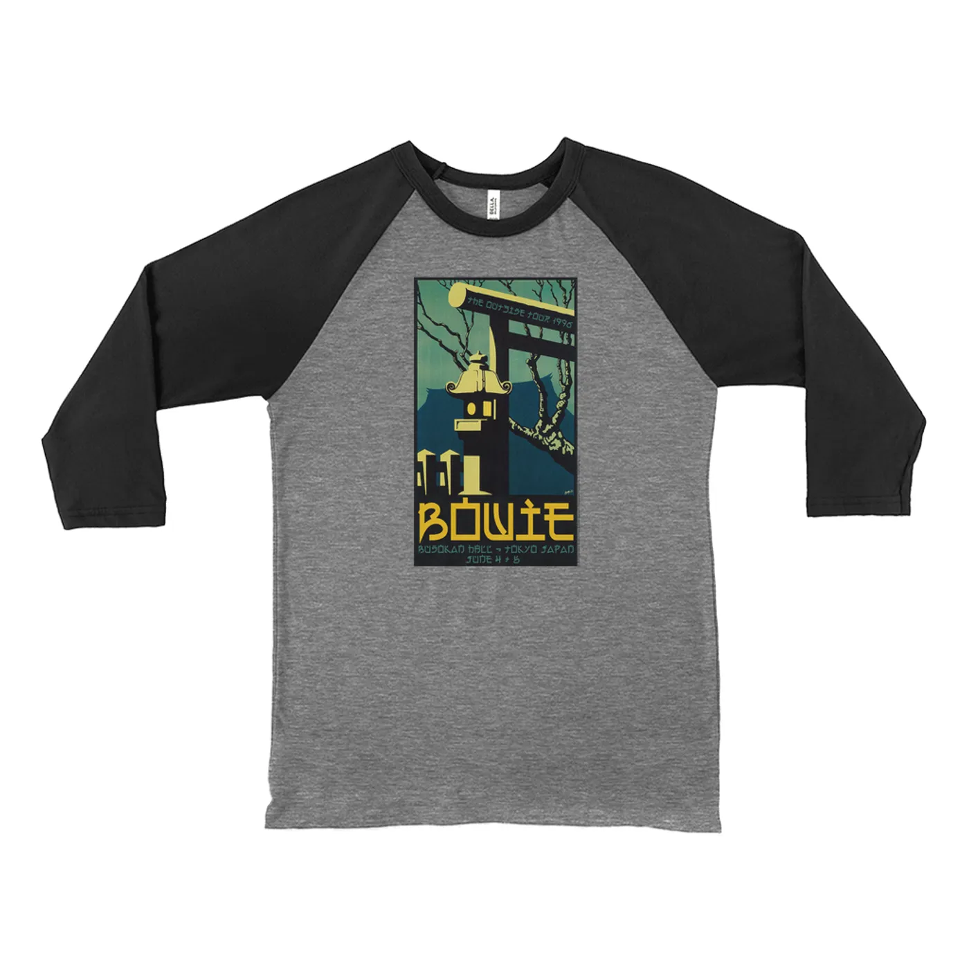 David Bowie 3/4 Sleeve Baseball Tee | Busokan Hall Tokyo Japan Concert Poster David Bowie Shirt