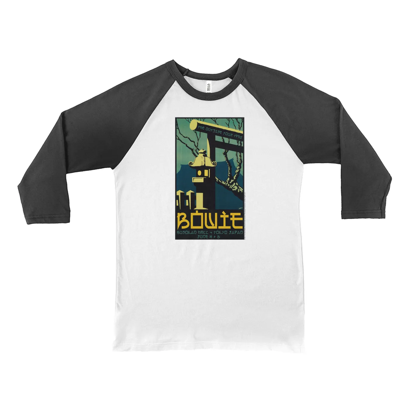 David Bowie 3/4 Sleeve Baseball Tee | Busokan Hall Tokyo Japan Concert Poster David Bowie Shirt