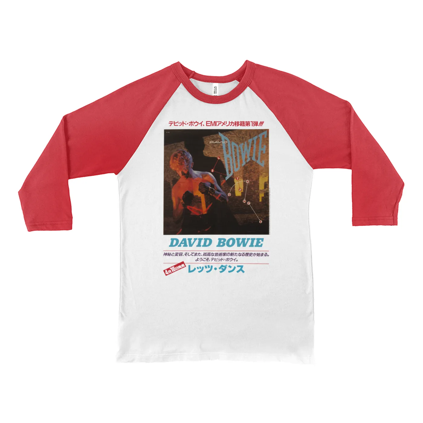 David Bowie 3/4 Sleeve Baseball Tee | Let's Dance Japan Concert Poster David Bowie Shirt