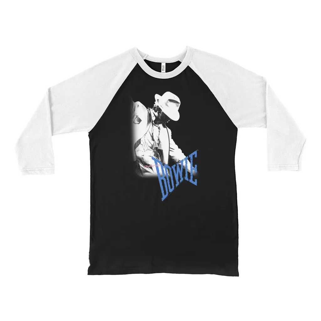3/4 Sleeve Baseball Tee | Bowie 1983 Concert Stage Silhouette Shirt