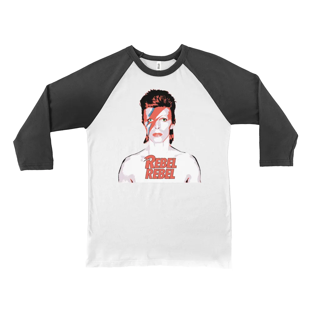 3/4 Sleeve Baseball Tee | Bowie Ziggy Played Guitar Shirt (Equineop Exclusive)