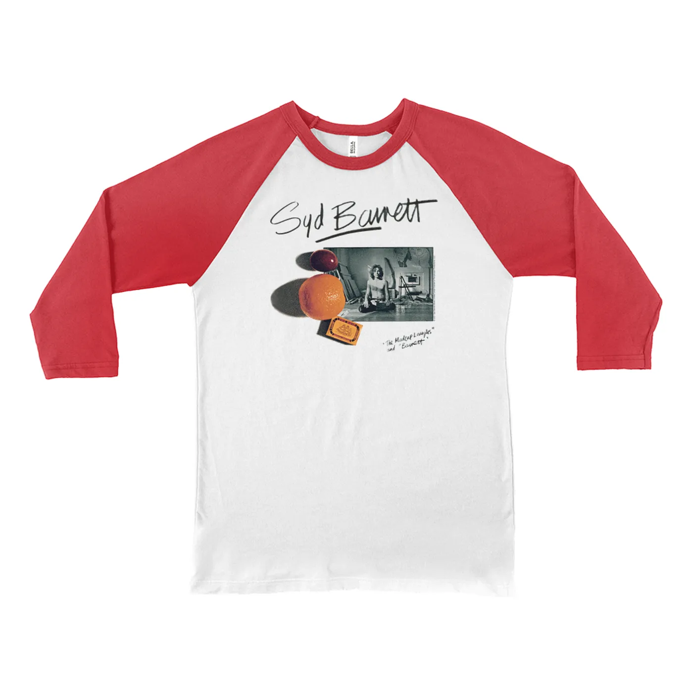 Syd Barrett 3/4 Sleeve Baseball Tee | The Madcap Laughs And Barrett Photo Syd Barrett Shirt (Merchbar Exclusive)