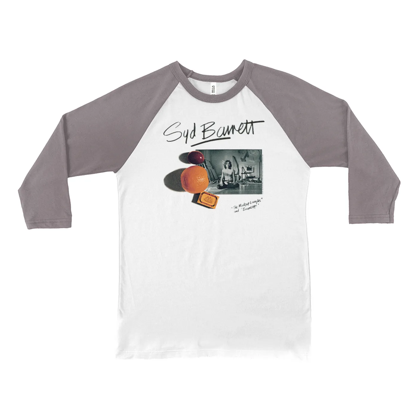 Syd Barrett 3/4 Sleeve Baseball Tee | The Madcap Laughs And Barrett Photo Syd Barrett Shirt (Merchbar Exclusive)