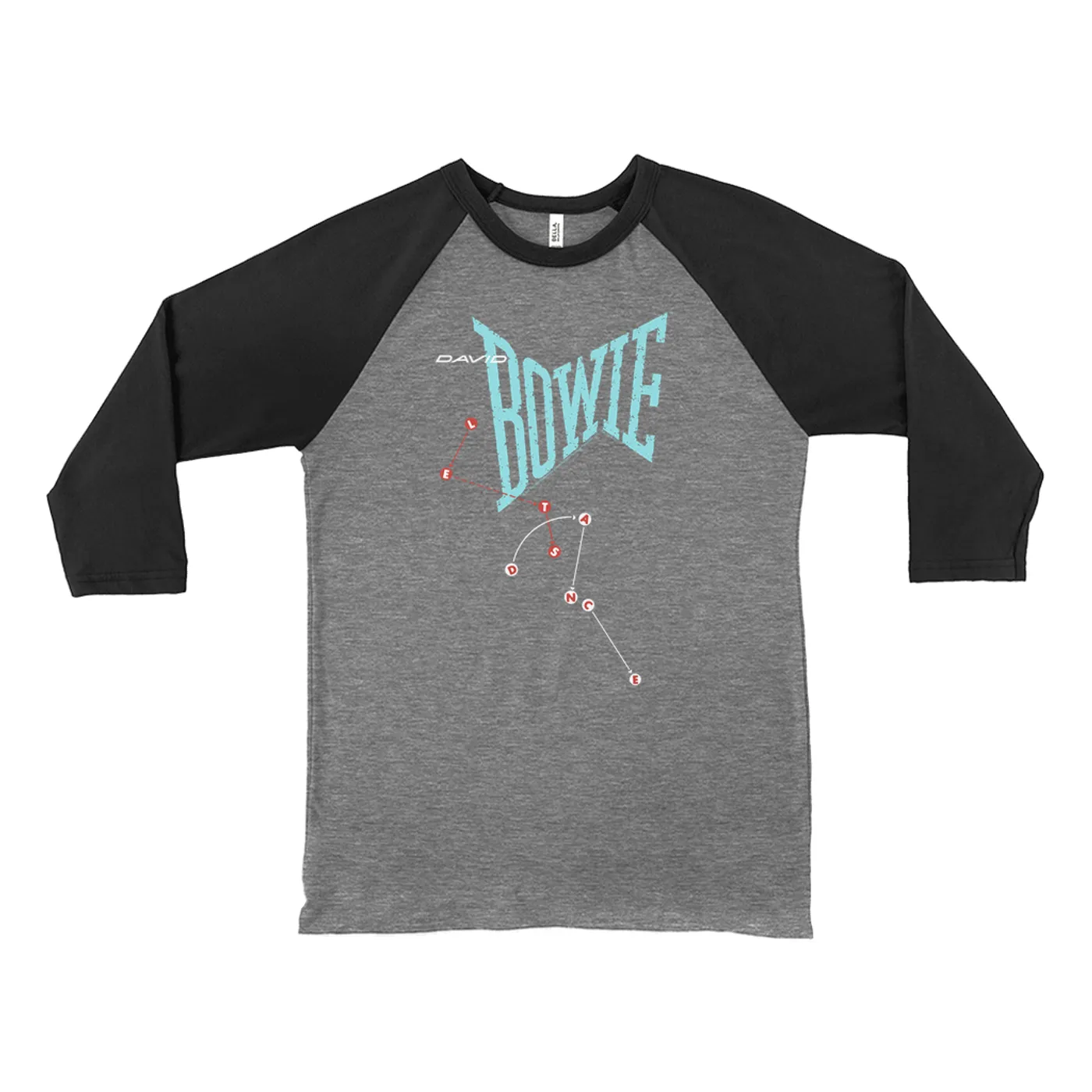David Bowie 3/4 Sleeve Baseball Tee | Let's Dance Logo David Bowie Shirt