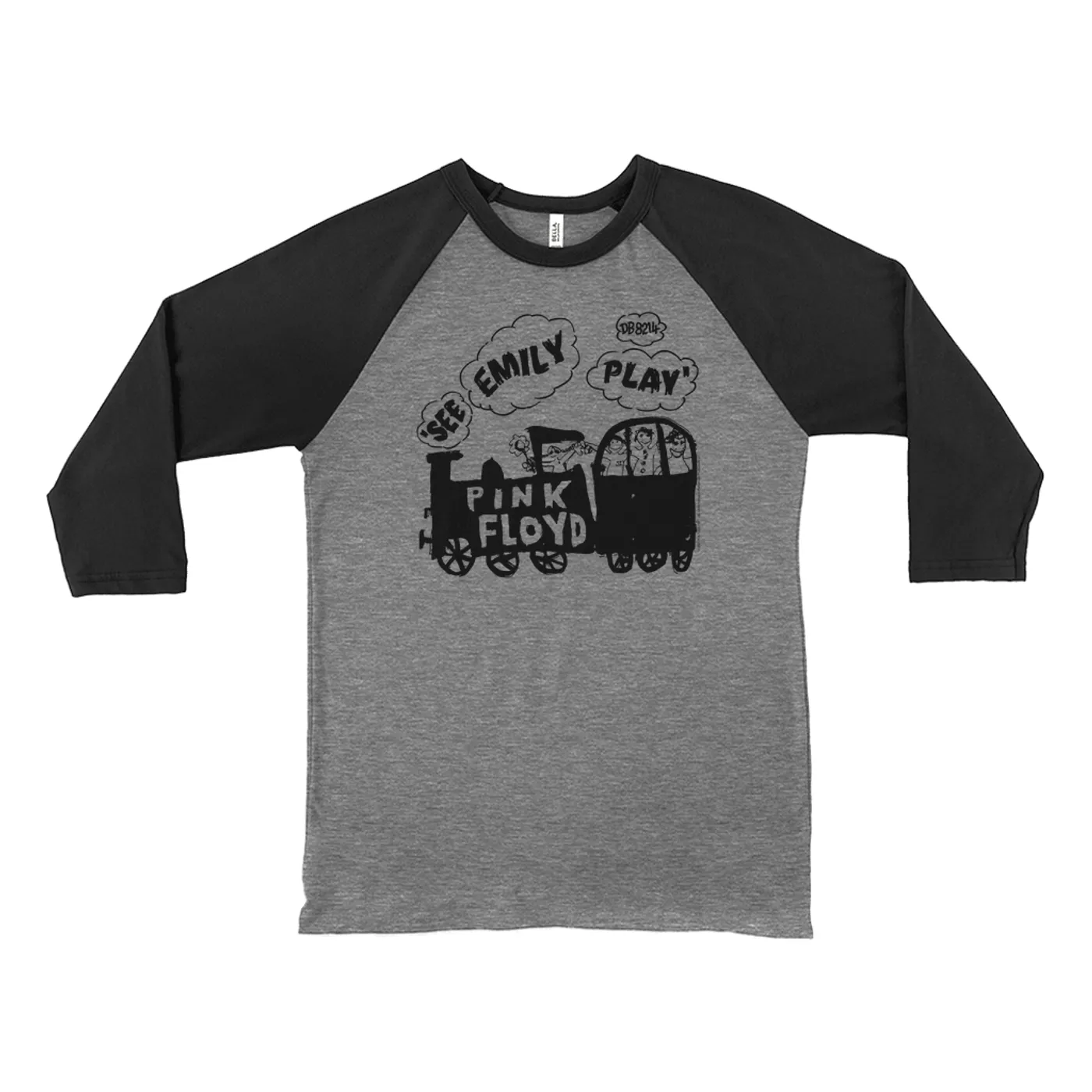 Pink Floyd 3/4 Sleeve Baseball Tee | See Emily Play Train Sketch Pink Floyd Shirt
