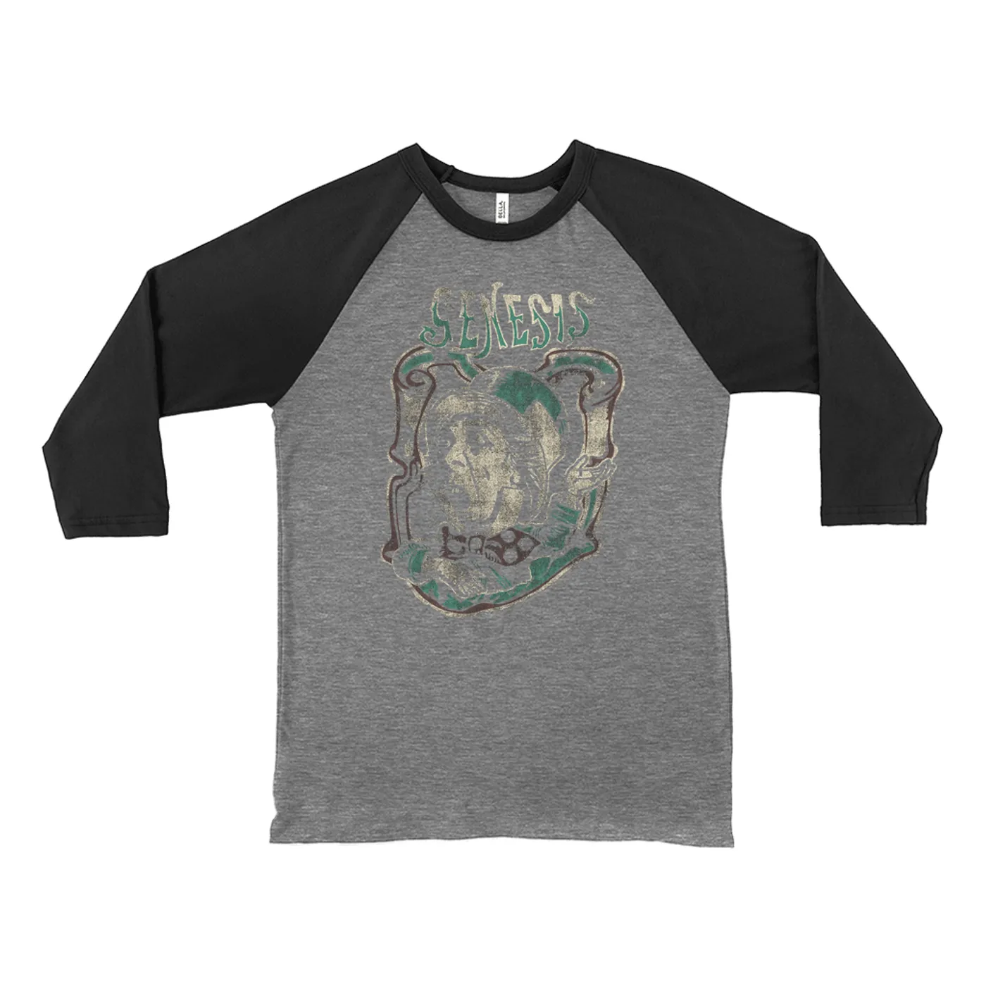 Genesis 3/4 Sleeve Baseball Tee | Genesis And The Mad Hatter Distressed Genesis Shirt