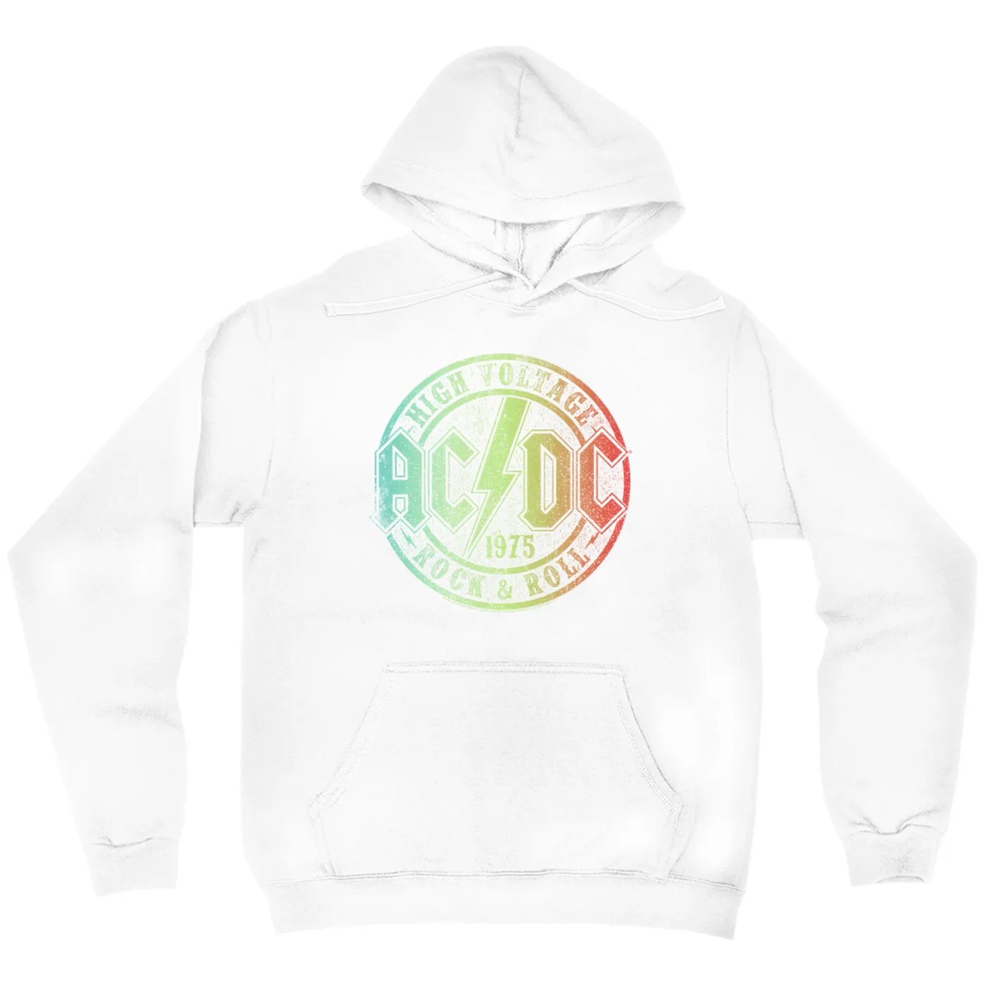 AC/DC Hoodie | Rock & Roll 1975 Rainbow Design Distressed ACDC Hoodie