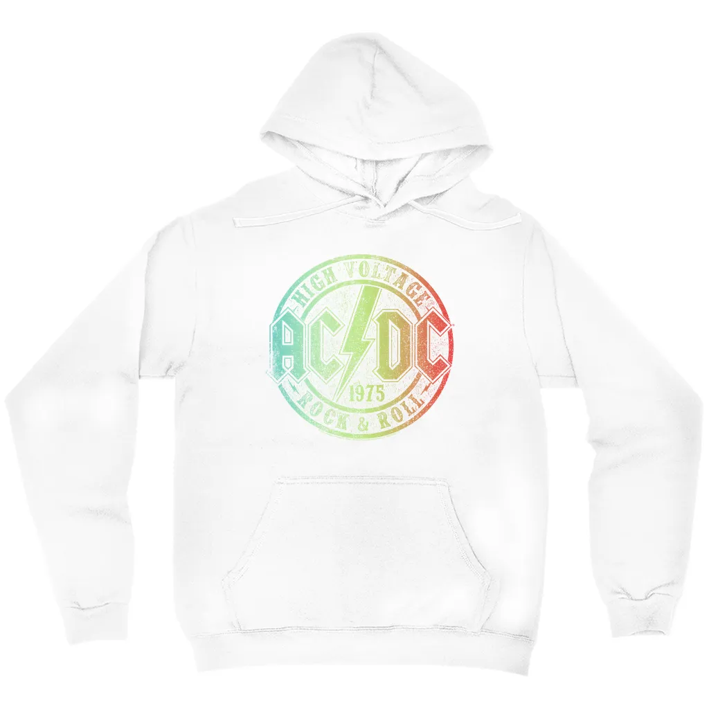 Hoodie | Rock & Roll 1975 Rainbow Design Distressed Hoodie