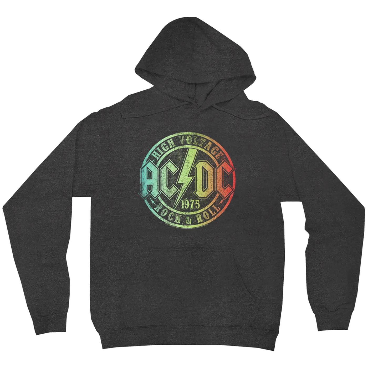 AC/DC Hoodie | Rock & Roll 1975 Rainbow Design Distressed ACDC Hoodie