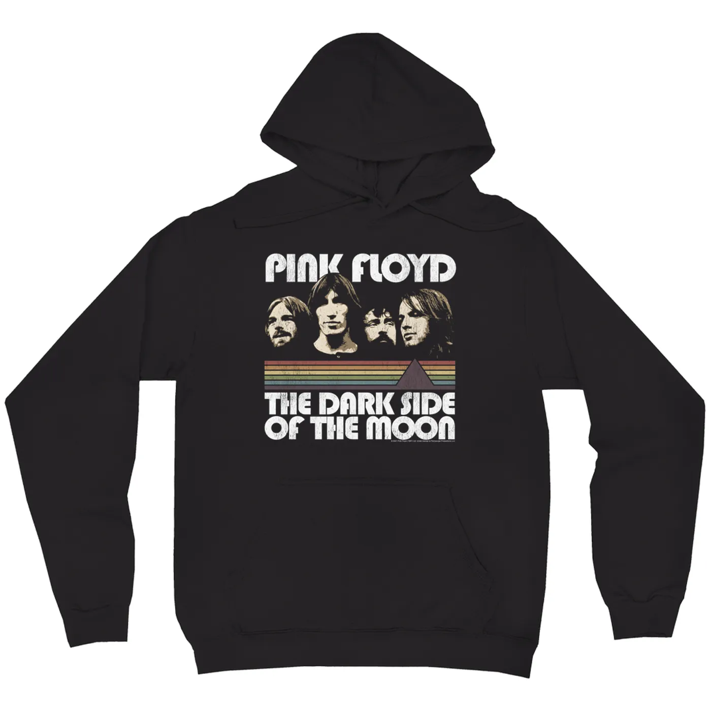 Pink Floyd Hoodie | Dark Side Of The Moon Retro Design Distressed Pink Floyd Hoodie