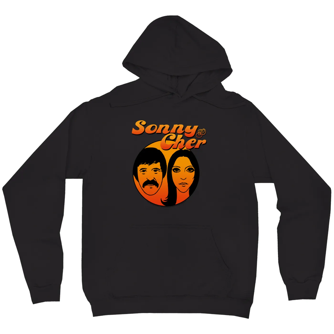 Sonny & Cher Hoodie | Comedy Hour Illustration And Logo Ombre Sonny and Cher Hoodie