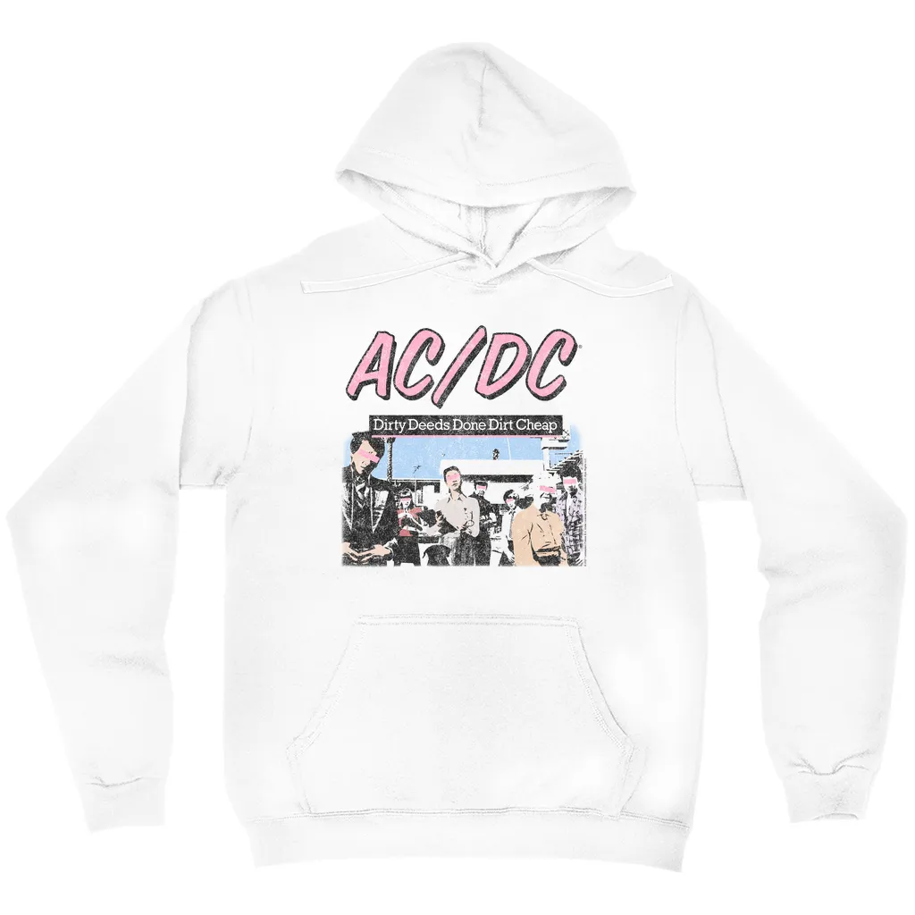 Hoodie | Dirty Deeds Done Dirt Cheap Pink Design Distressed Hoodie