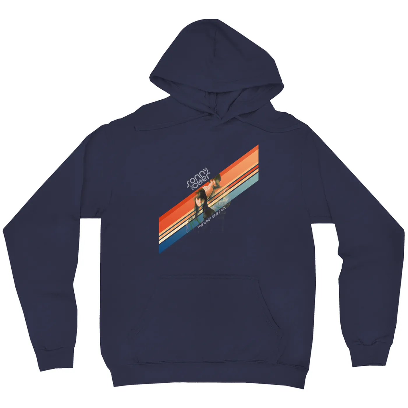 Sonny & Cher Hoodie | The Beat Goes On Retro Stripes Sonny and Cher Hoodie
