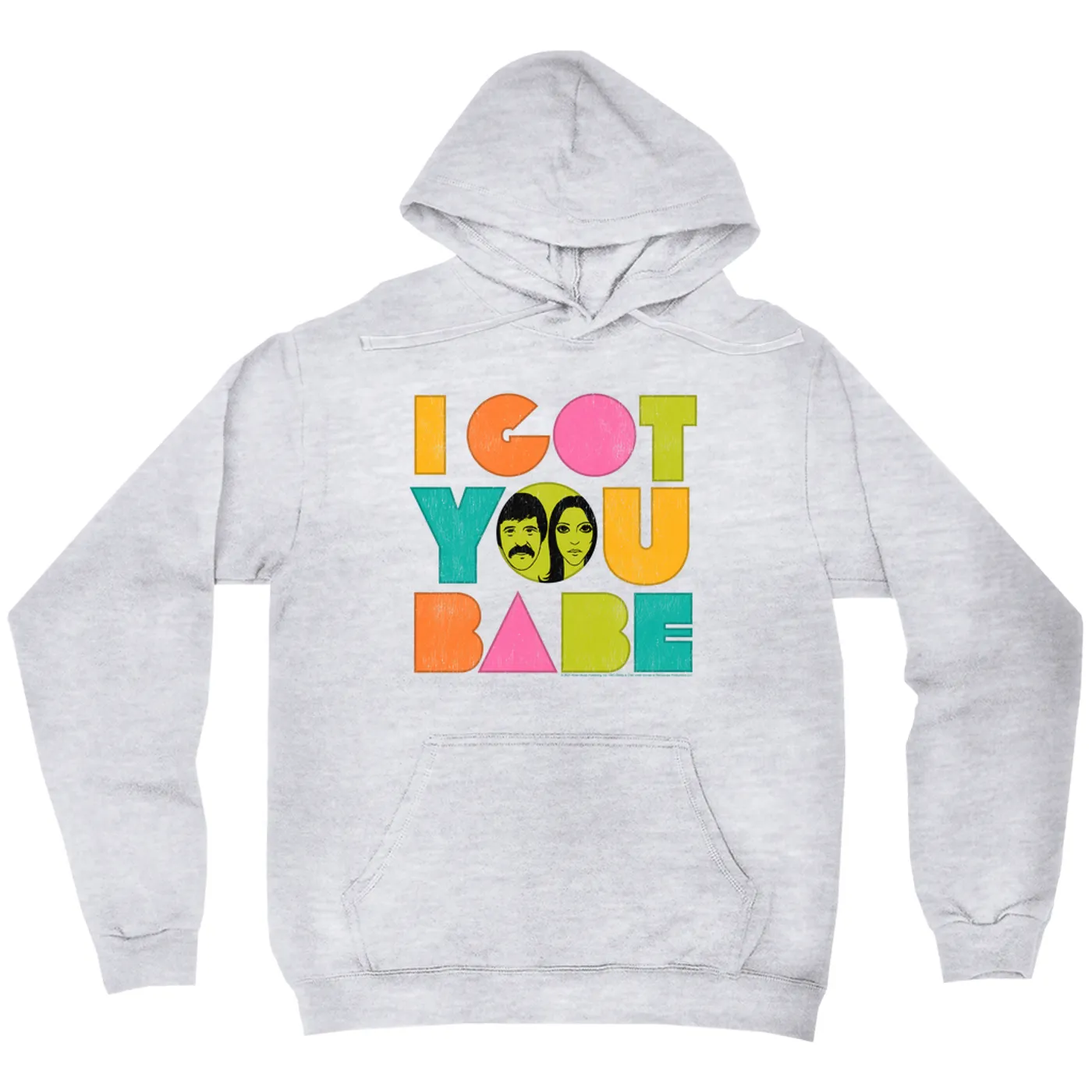Sonny & Cher Hoodie | I Got You Babe Pastel Logo Distressed Sonny and Cher Hoodie (Merchbar Exclusive)