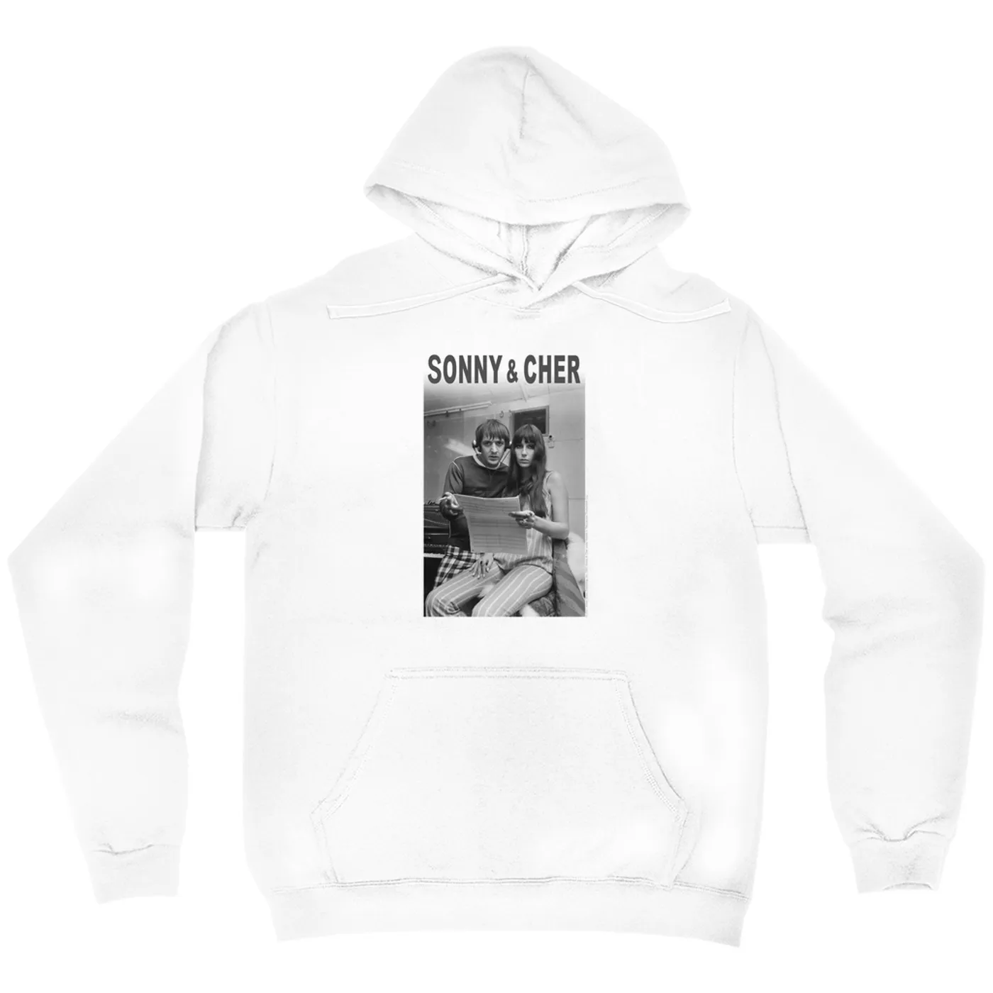 Sonny & Cher Hoodie | 1966 Recording Studio Photo And Logo Sonny and Cher Hoodie