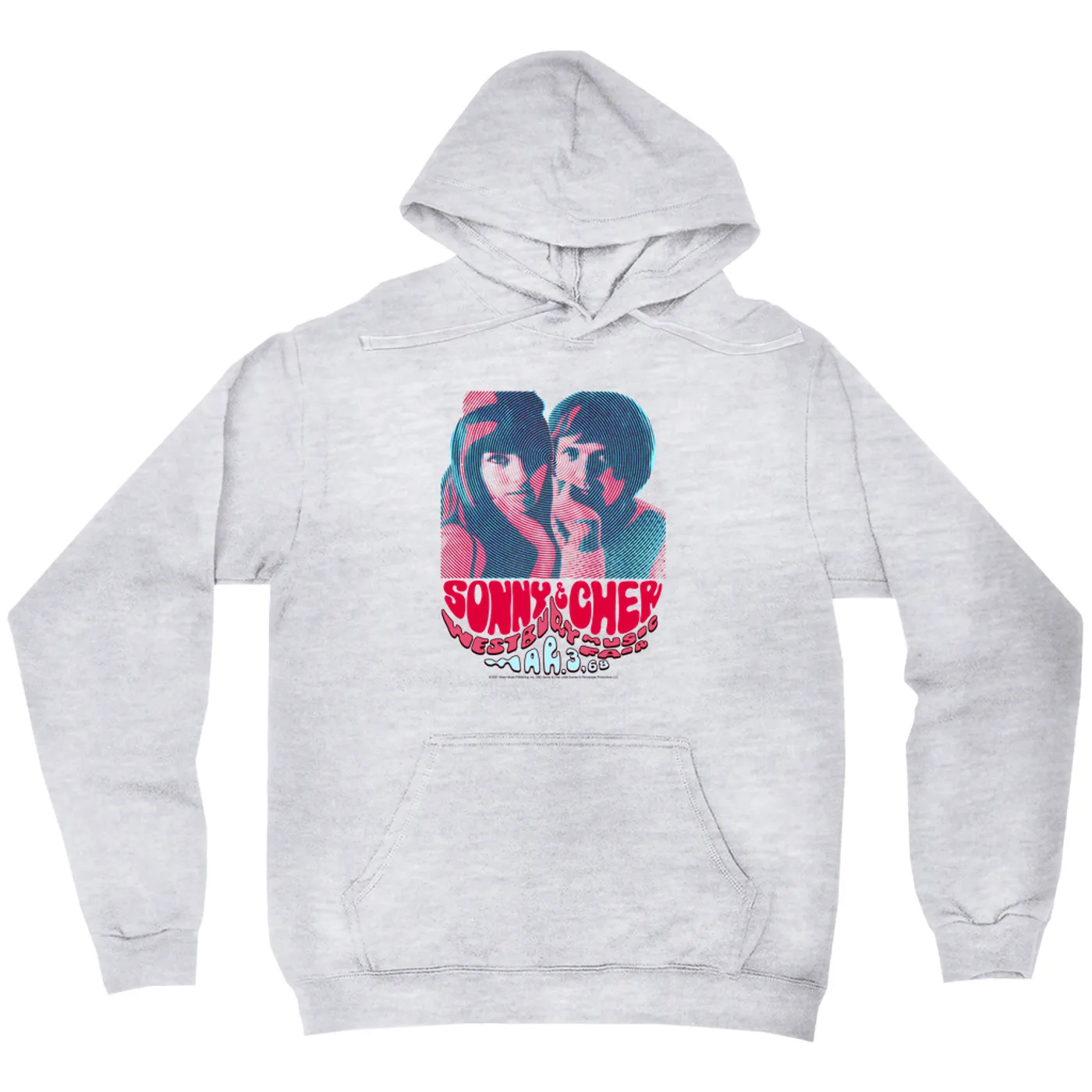 Sonny & Cher Hoodie | Westbury Music Fair Red Psychedelic Flyer Sonny and Cher Hoodie (Merchbar Exclusive)
