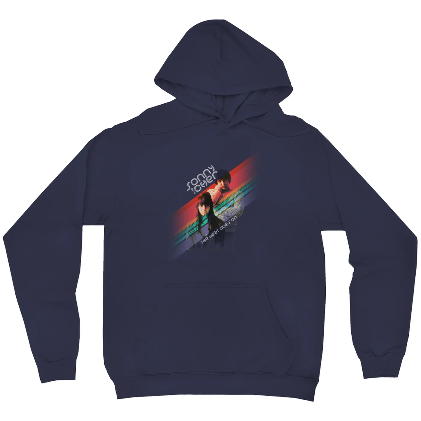 Sonny & Cher Hoodie | The Beat Goes On Primary Color Stripes Sonny and Cher Hoodie