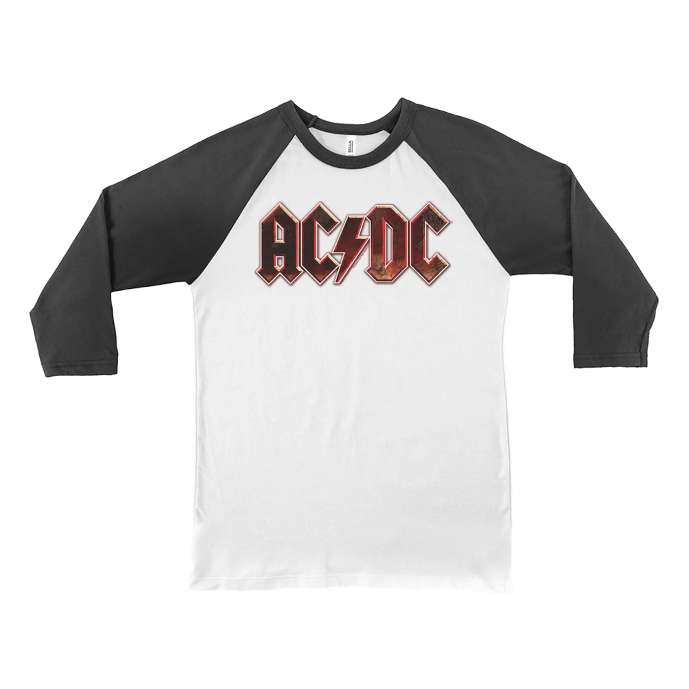 AC/DC 3/4 Sleeve Baseball Tee | Live At River Plate Metallic Logo ACDC Shirt