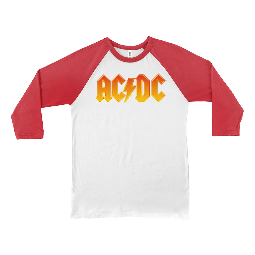 3/4 Sleeve Baseball Tee | Orange Yellow Gradient Logo Shirt