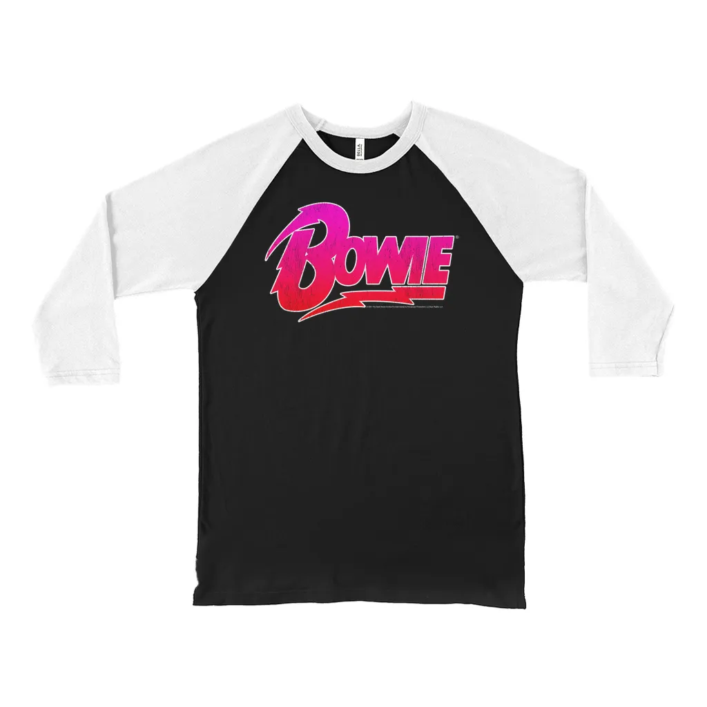 3/4 Sleeve Baseball Tee | Pink and Red Bowie Logo Shirt (Equineop Exclusive)