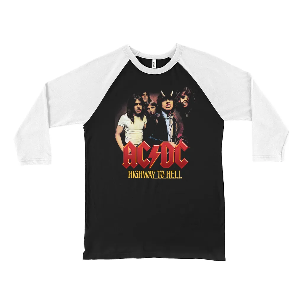 3/4 Sleeve Baseball Tee | Highway To Hell Album Cover Art Shirt