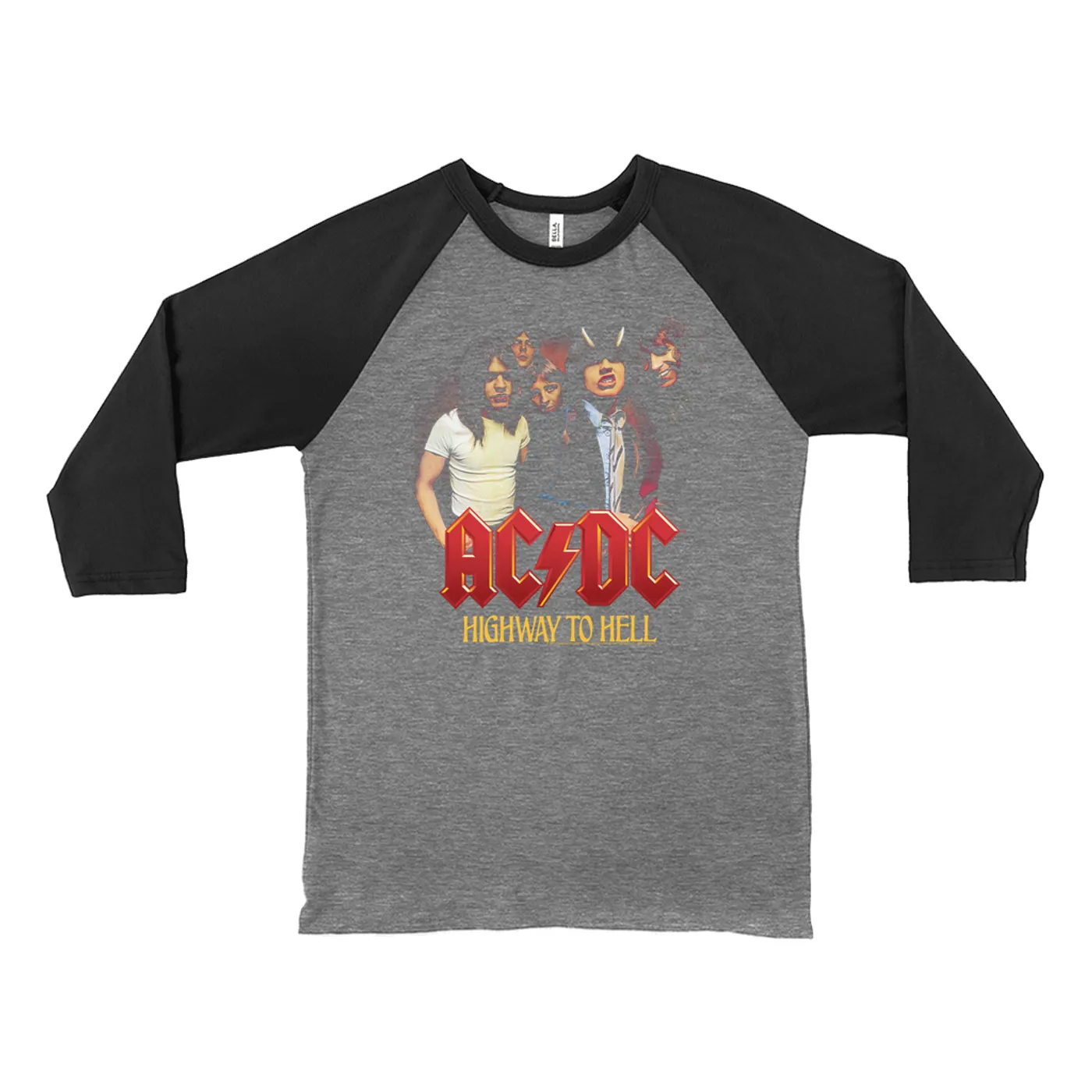 AC/DC 3/4 Sleeve Baseball Tee | Highway To Hell Album Cover Art ACDC Shirt