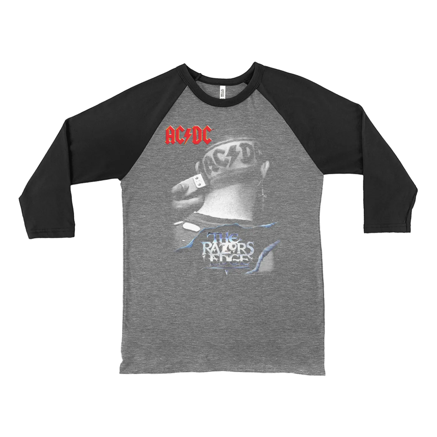 AC/DC 3/4 Sleeve Baseball Tee | The Razors Edge Haircut Image ACDC Shirt