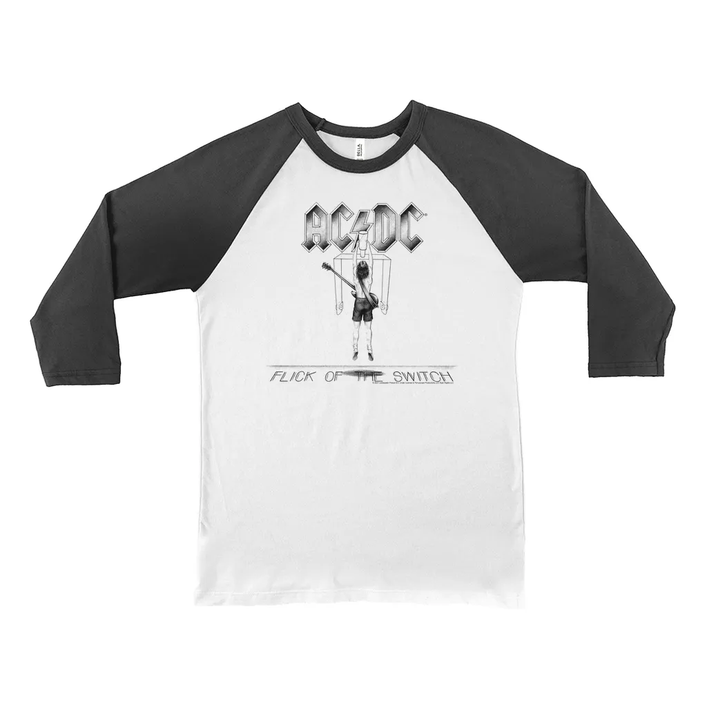 3/4 Sleeve Baseball Tee | Flick Of The Switch Album Sketch Shirt