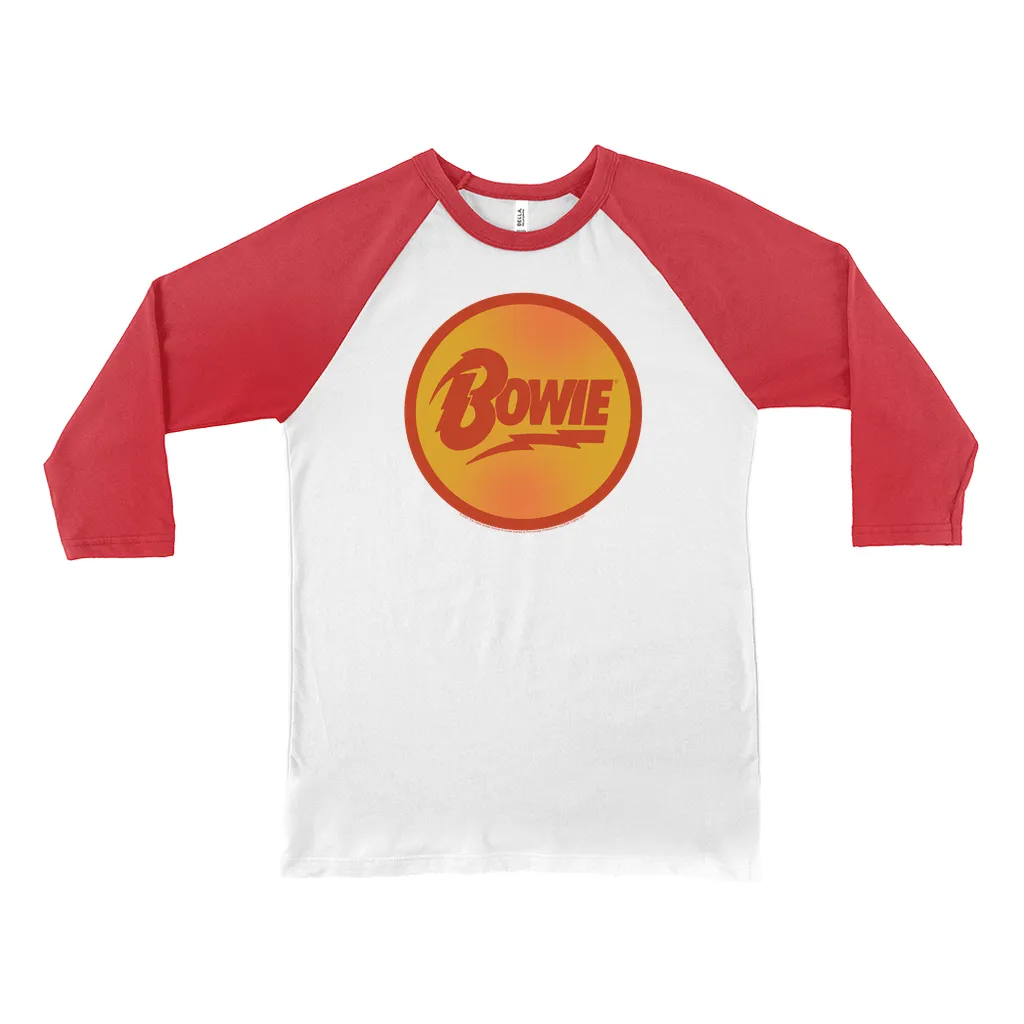 3/4 Sleeve Baseball Tee | Bowie Orange And Red Circle Logo Shirt