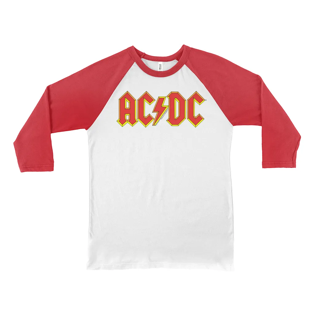 3/4 Sleeve Baseball Tee | Classic Red Yellow Logo Shirt