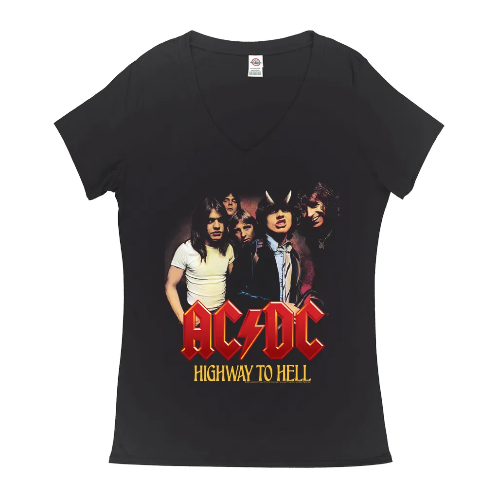 Ladies' V-neck T-Shirt | Highway To Hell Album Cover Art Shirt