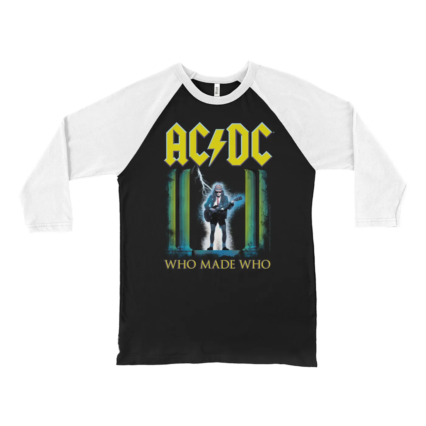 AC/DC 3/4 Sleeve Baseball Tee | Who Made Who Album Art ACDC Shirt