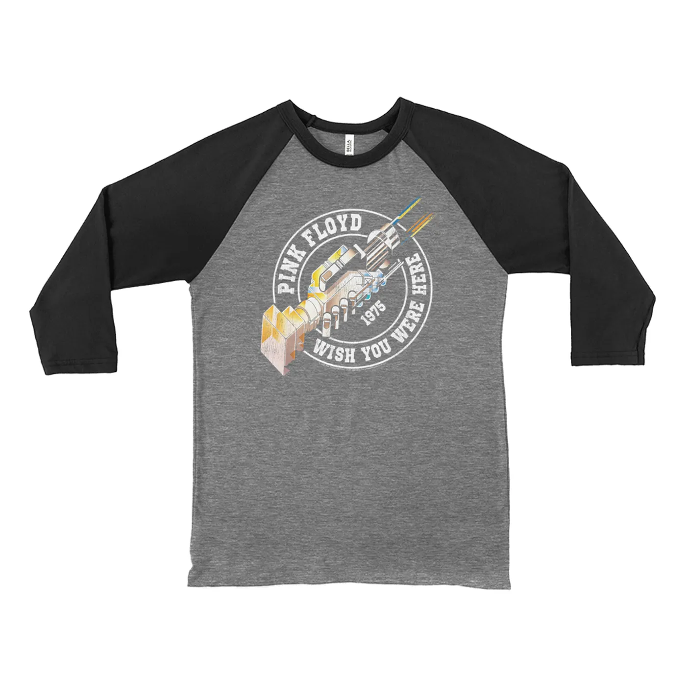 Pink Floyd 3/4 Sleeve Baseball Tee | Wish You Were Here Sticker Design Pink Floyd Shirt