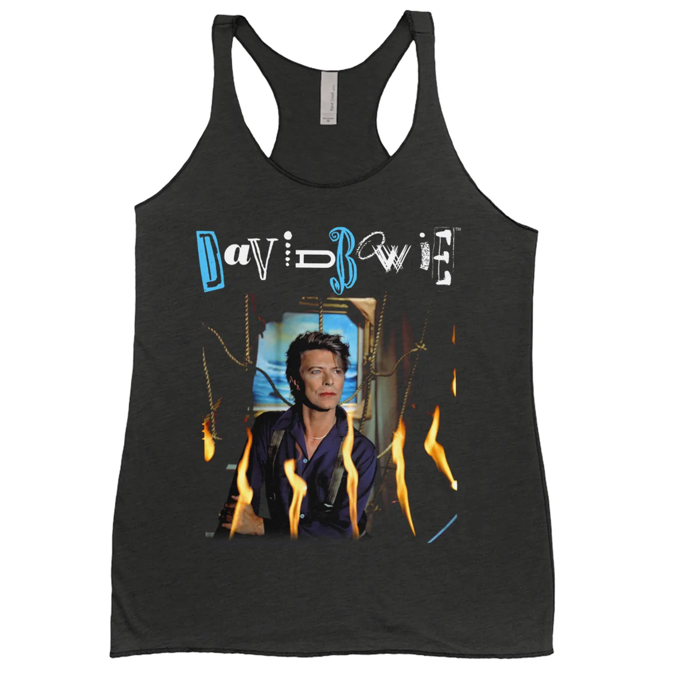 David Bowie Ladies' Tank Top | Never Let Me Down Album Photo And Logo David Bowie Shirt