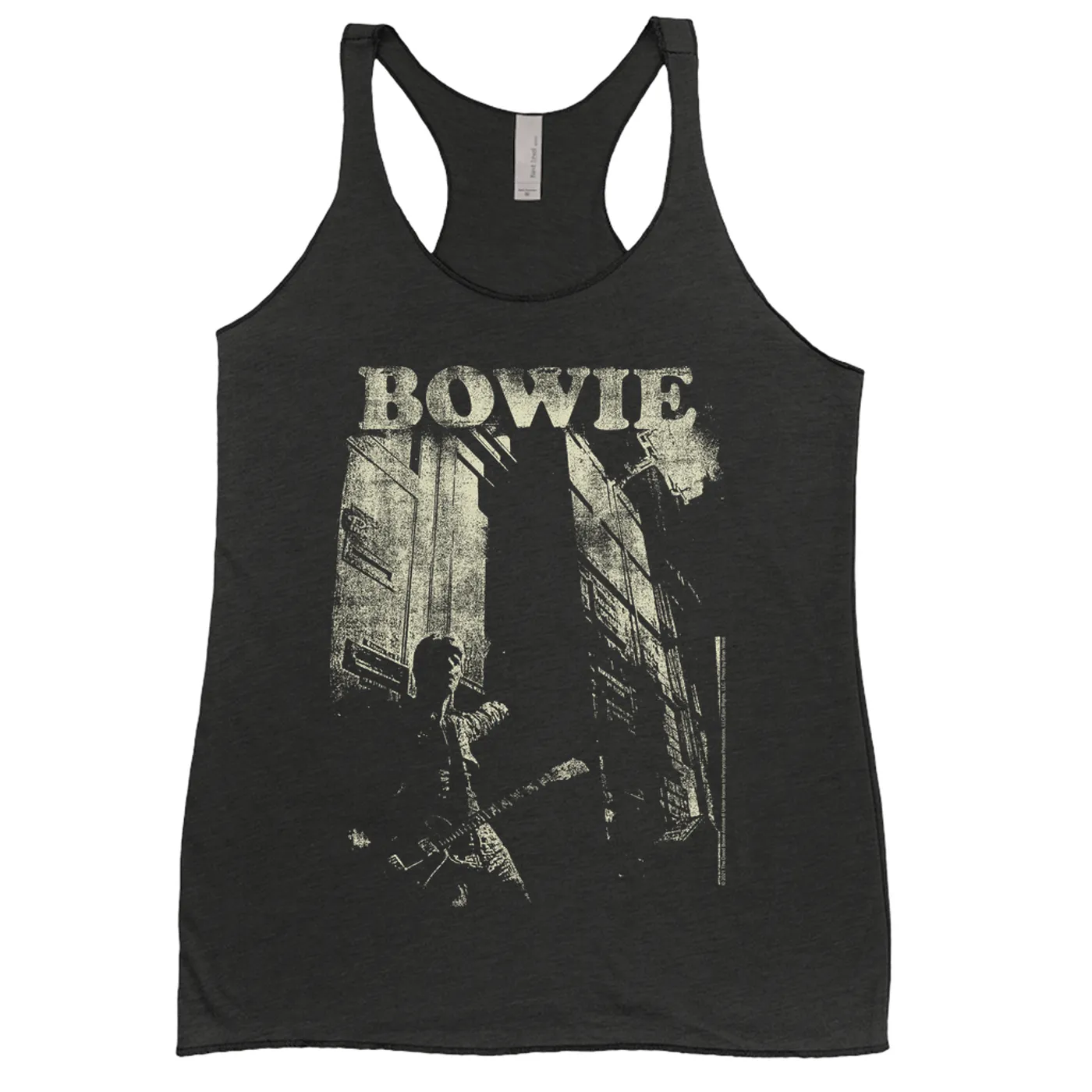 David Bowie Ladies' Tank Top | David Bowie With Guitar Distressed David Bowie Shirt