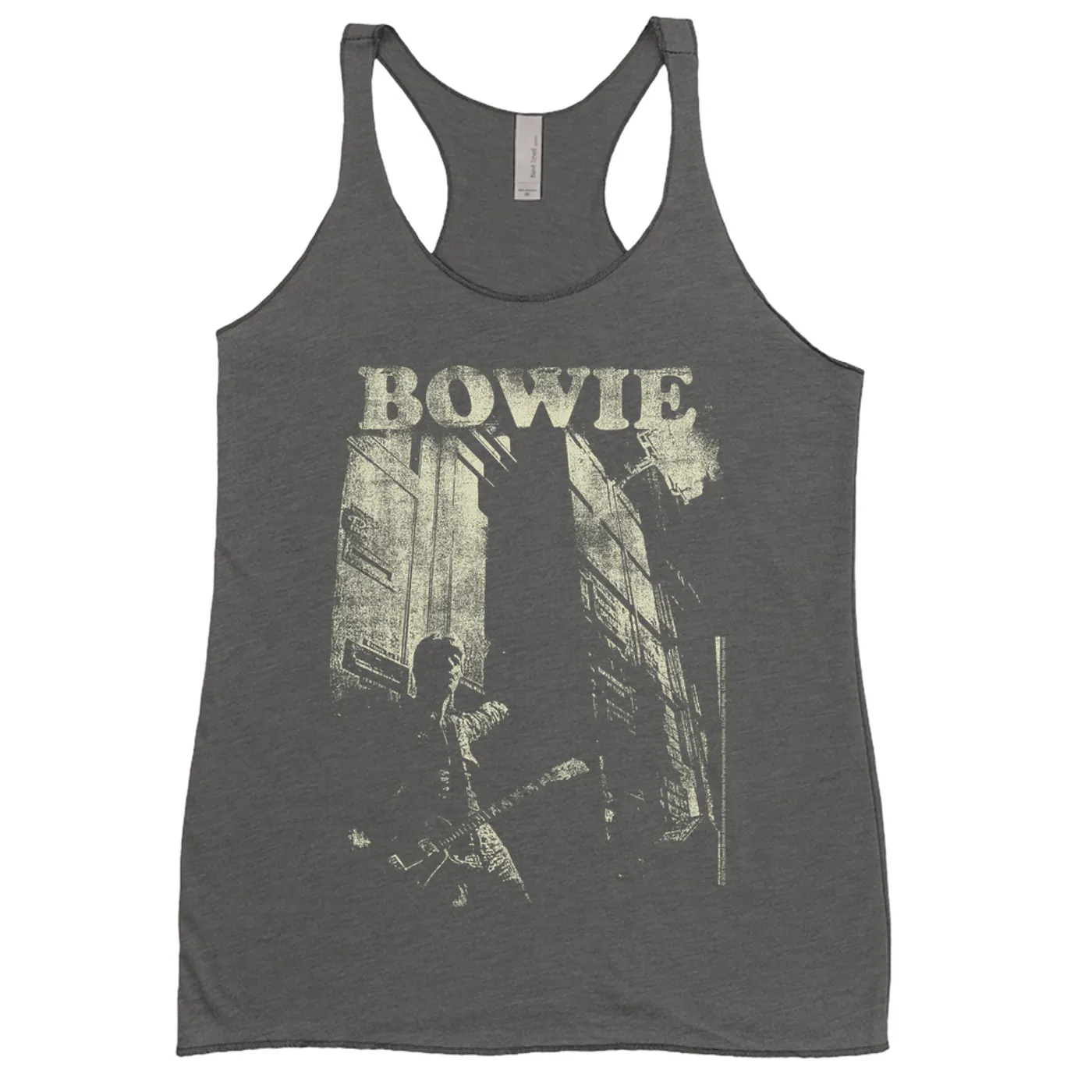 David Bowie Ladies' Tank Top | David Bowie With Guitar Distressed David Bowie Shirt