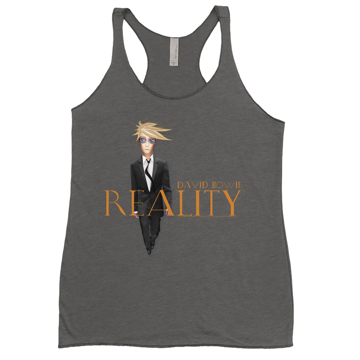 David Bowie Ladies' Tank Top | Reality Album Caricature Design David Bowie Shirt