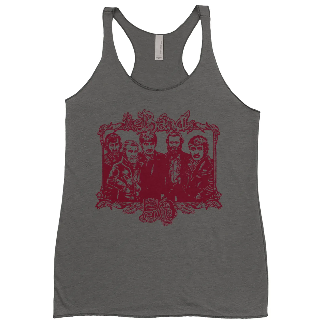 The Band Ladies' Tank Top | 50th Anniversary Logo Burgundy The Band Shirt
