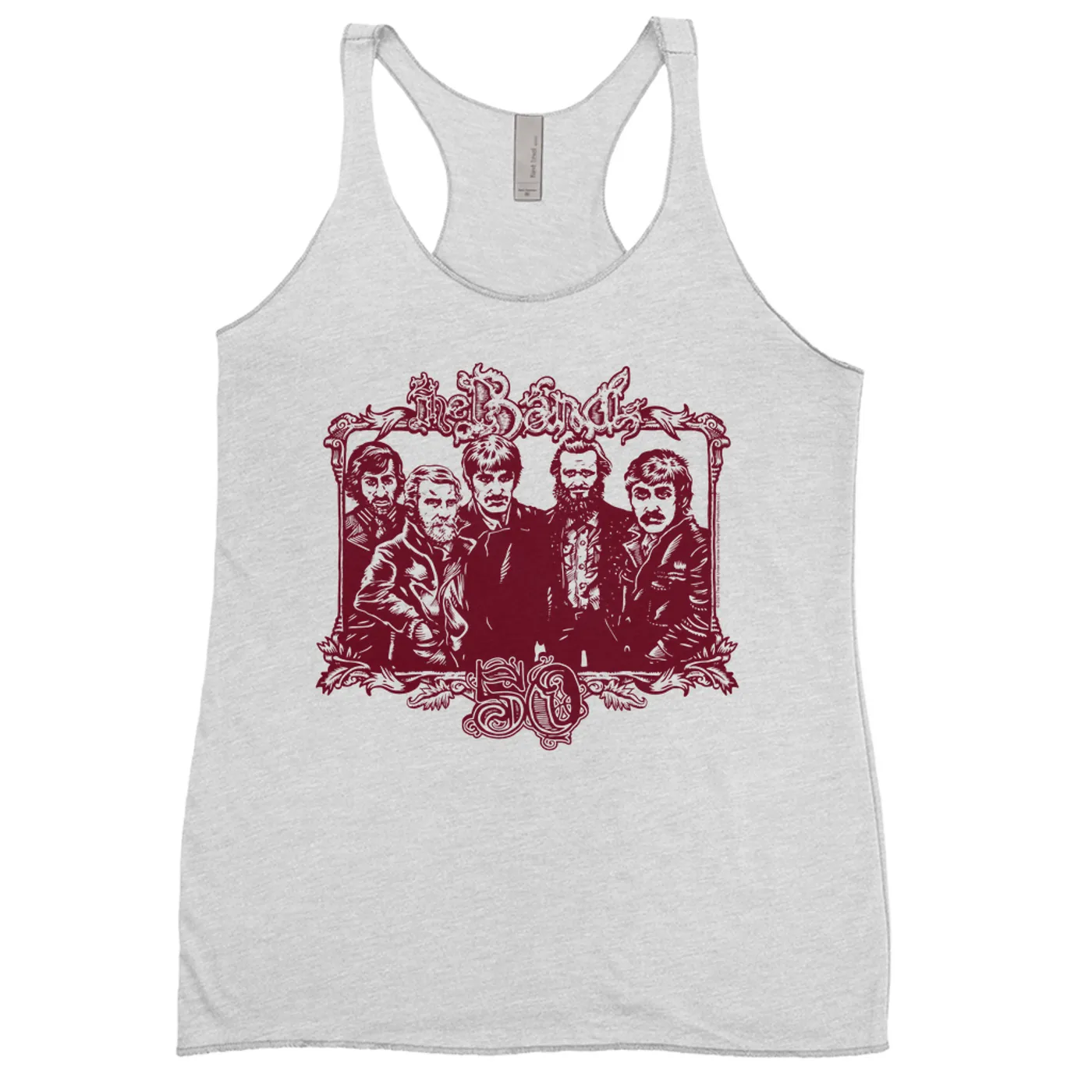 The Band Ladies' Tank Top | 50th Anniversary Logo Burgundy The Band Shirt