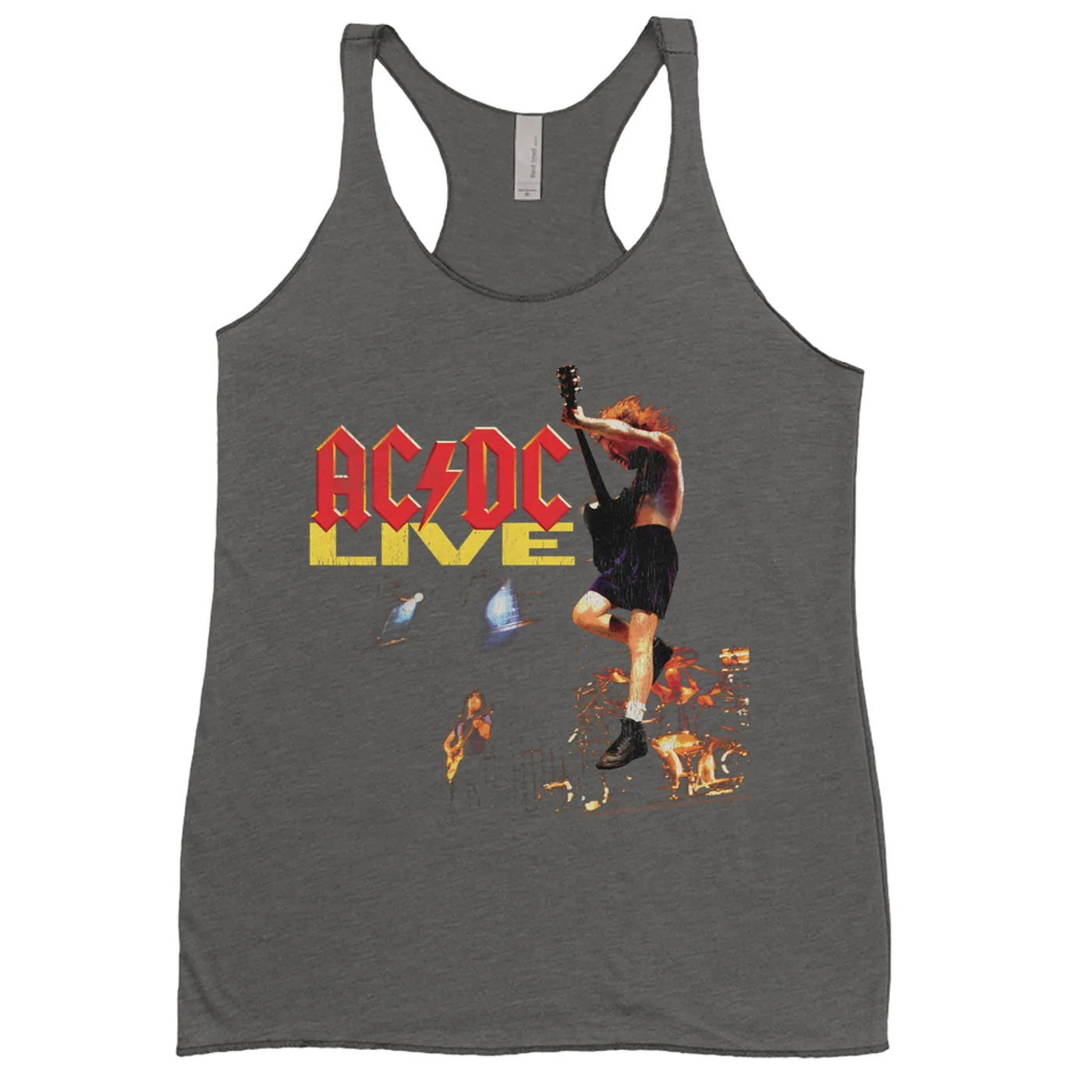 ACDC Ladies' Tank Top | AC/DC Live On Stage Design Distressed ACDC Shirt