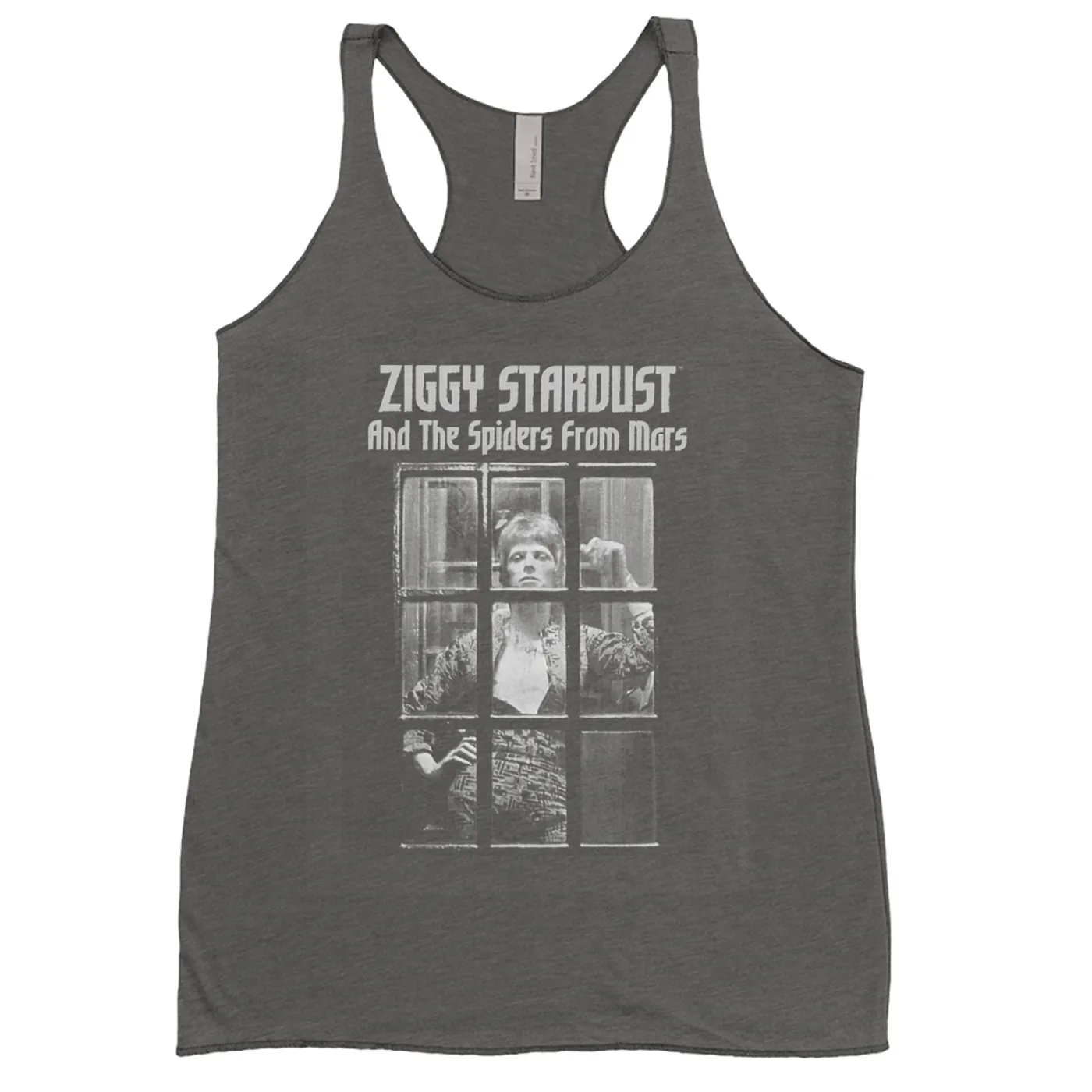 David Bowie Ladies' Tank Top | Ziggy Stardust And The Spiders From Mars Design White David Bowie Shirt