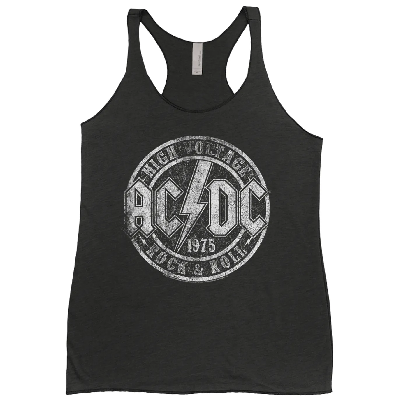 AC/DC Ladies' Tank Top | Rock And Roll 1975 Stamped Design Distressed ACDC Shirt