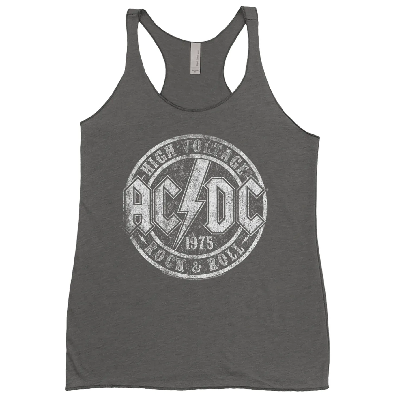 AC/DC Ladies' Tank Top | Rock And Roll 1975 Stamped Design Distressed ACDC Shirt
