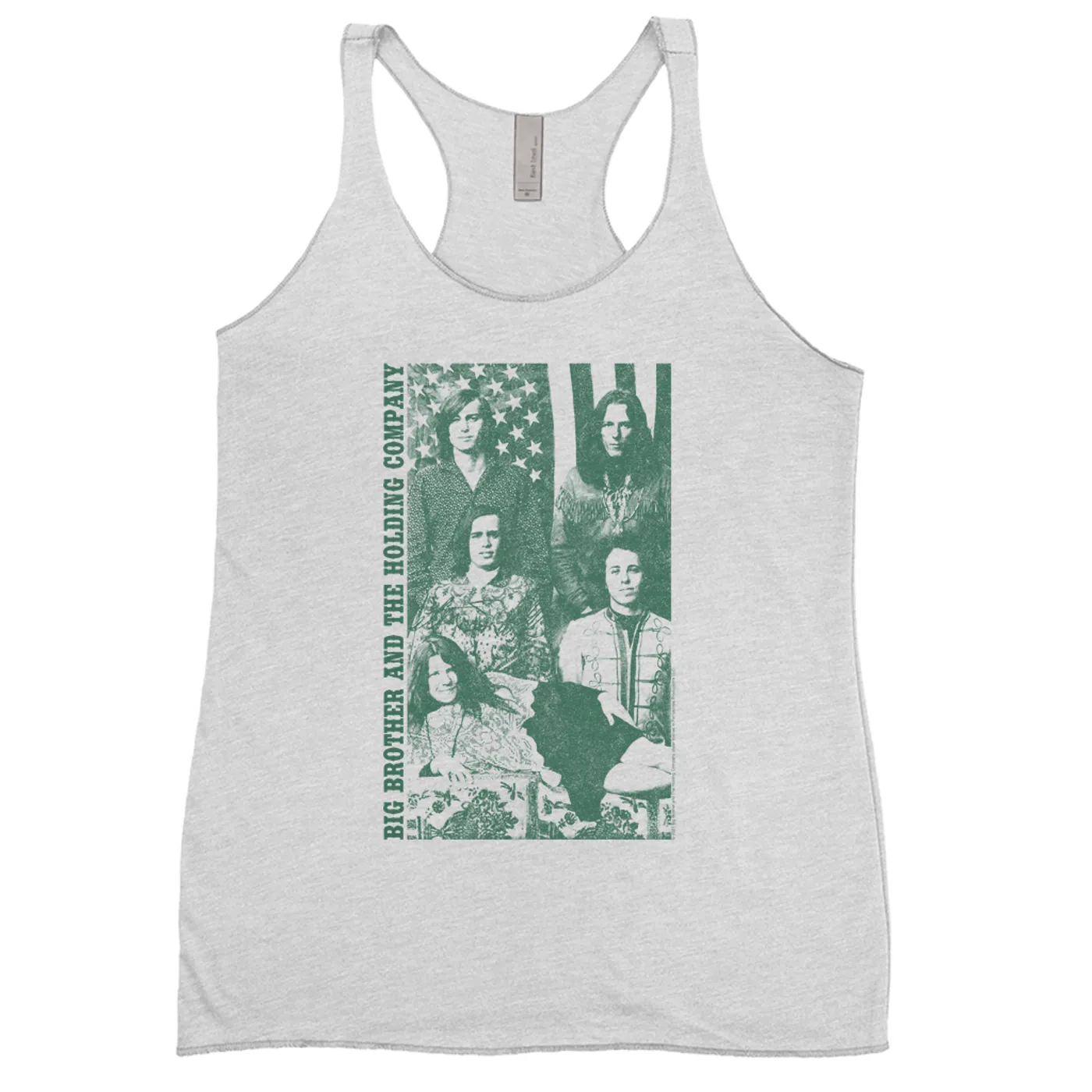 Big Brother & The Holding Company Big Brother and The Holding Co. Ladies' Tank Top | Featuring Janis Joplin Group Flag Photo Big Brother and The Holding Co. Shirt (Merchbar Exclusive)