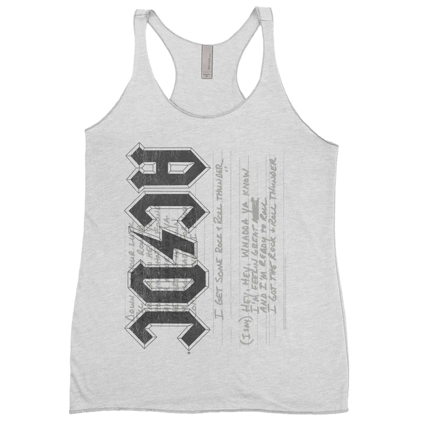 AC/DC Ladies' Tank Top | Rock N' Roll Thunder Lyrics Image ACDC Shirt